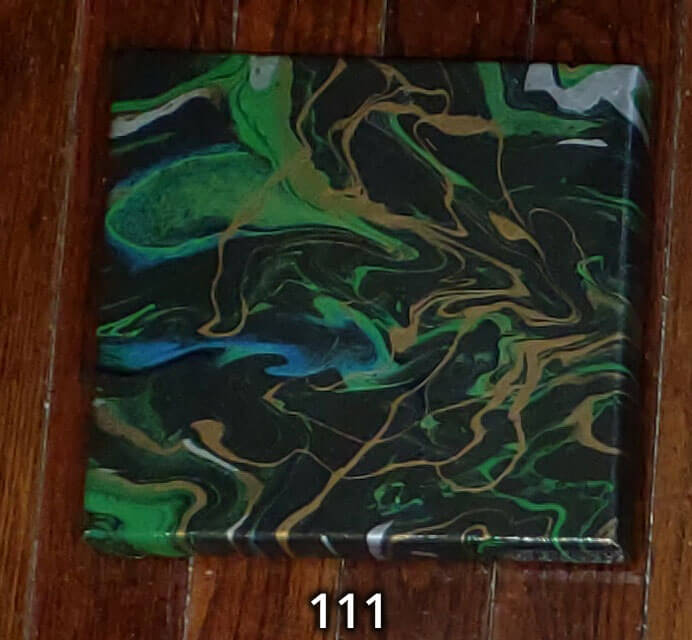 An 8x8 paint pour piece